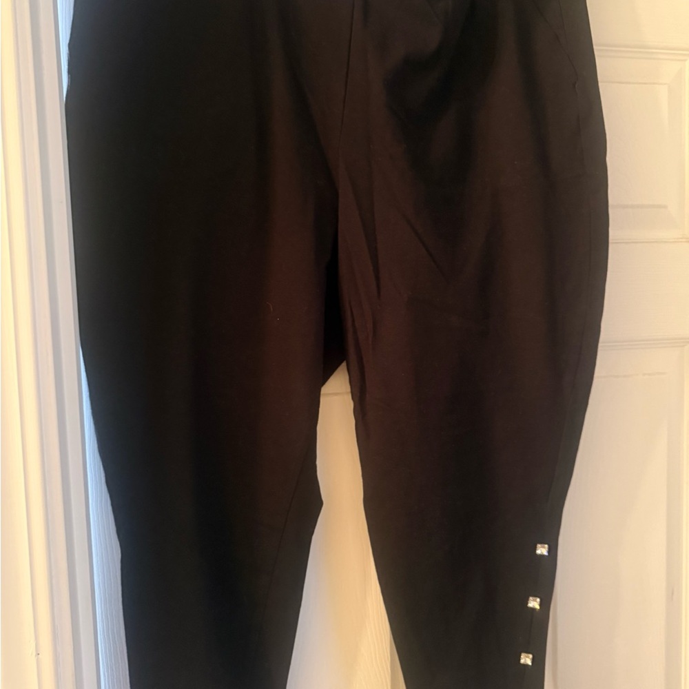 Torrid Black leggings with Silver rhinestone Accents
